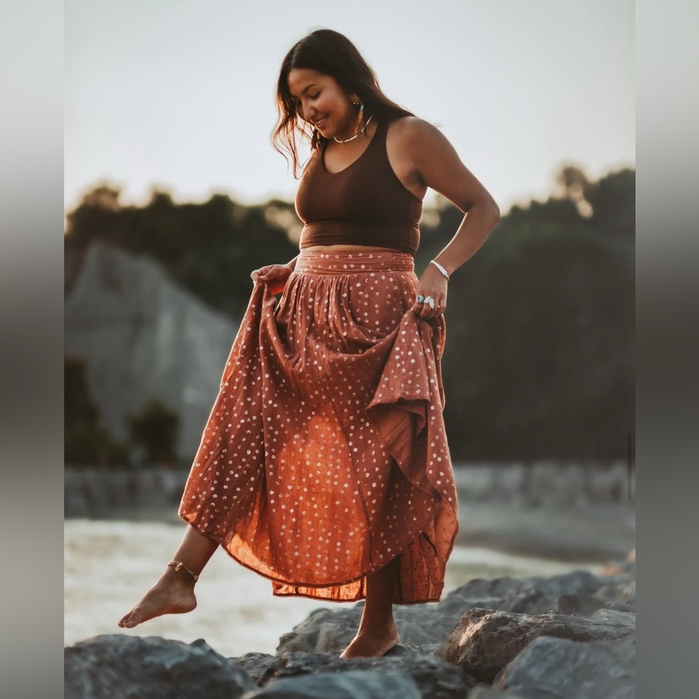 Anthropologie Kaley Shimmer Maxi Skirt